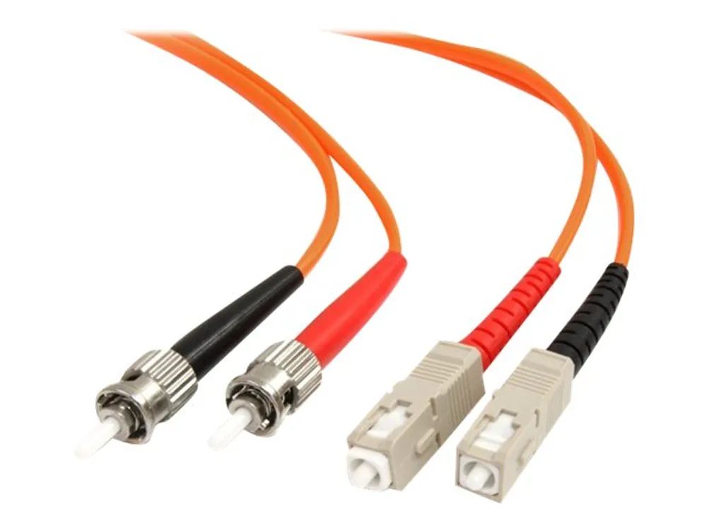 StarTech.com 2m Fiber Optic Cable – Multimode Duplex 62.5/125 – LSZH – ST/SC – OM1 – ST to SC Fiber Patch Cable (FIBSTSC2)