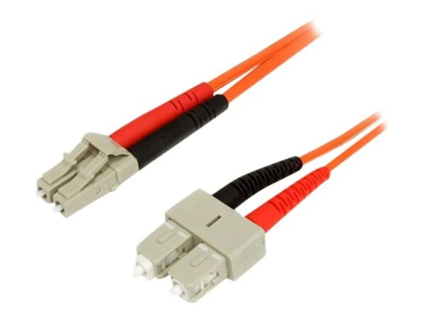 StarTech.com 2m Fiber Optic Cable – Multimode Duplex 62.5/125 – LSZH – LC/SC – OM1 – LC to SC Fiber Patch Cable (FIBLCSC2)