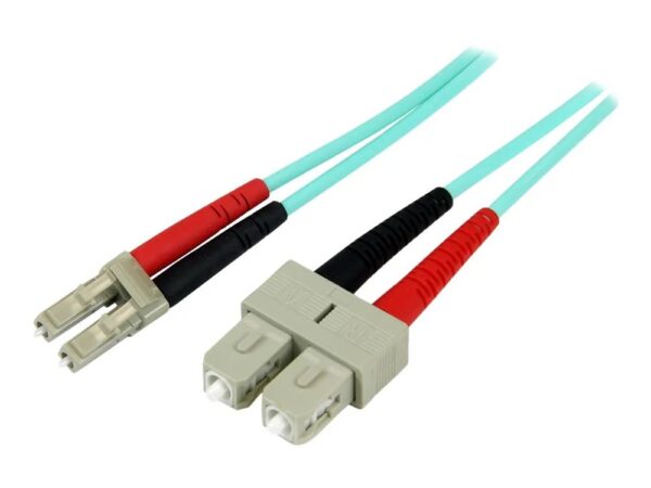 StarTech.com 1m Fiber Optic Cable – 10 Gb Aqua – Multimode Duplex 50/125 – LSZH – LC/SC – OM3 – LC to SC Fiber Patch Cable – Patch – Kabel – LC Multi – Mode (M)