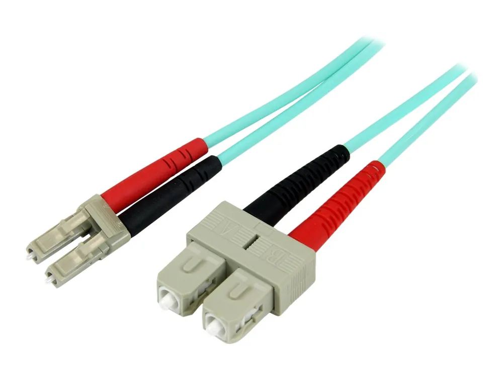 StarTech.com 1m Fiber Optic Cable – 10 Gb Aqua – Multimode Duplex 50/125 – LSZH – LC/SC – OM3 – LC to SC Fiber Patch Cable – Patch – Kabel – LC Multi – Mode (M)