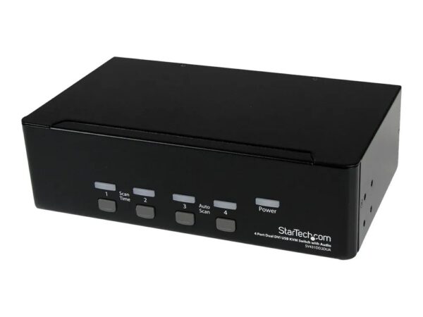 0065030835695-1 StarTech.com 4 Port Dual DVI USB KVM Switch/ Umschalter mit Audio und USB 2.0 Hub