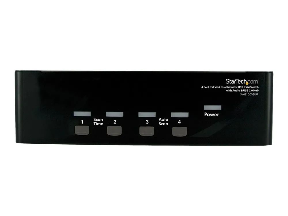 StarTech.com 4 Port DVI KVM USB Switch – 4 – fach DVI Umschalter mit USB Hub