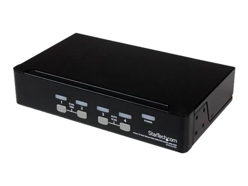 StarTech.com 4 – Port USB KVM Swith with OSD – TAA Compliant – 1U Rack Mountable VGA KVM Switch (SV431DUSBU)