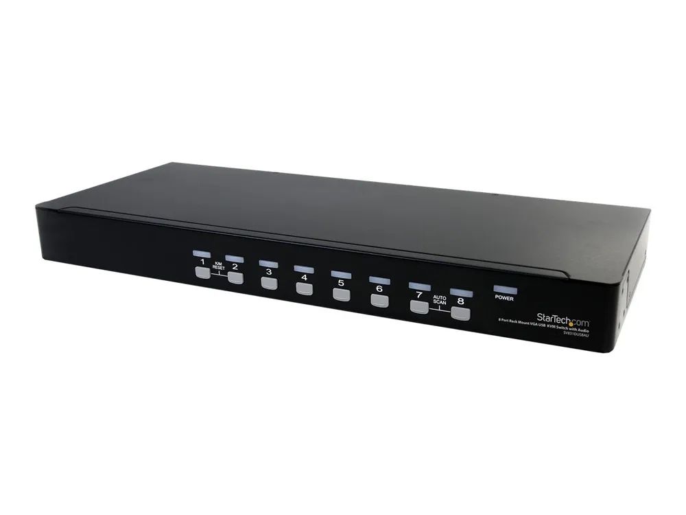 StarTech.com 8 Port Rackmount USB VGA KVM Switch – 8 – fach VGA Umschalter mit Audio und OSD (On – Screen – Display)