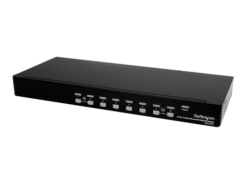 StarTech.com 8 Port 1HE DVI USB KVM Switch – 8 – fach DVI – I / USB – B Umschalter zur Rack – Montage