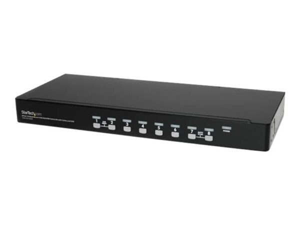 StarTech.com 8 Port 1U Rackmount USB KVM Switch Kit with OSD and Cables – Rack mount KVM – VGA KVM Switch – 8 Port KVM Switch (SV831DUSBUK)