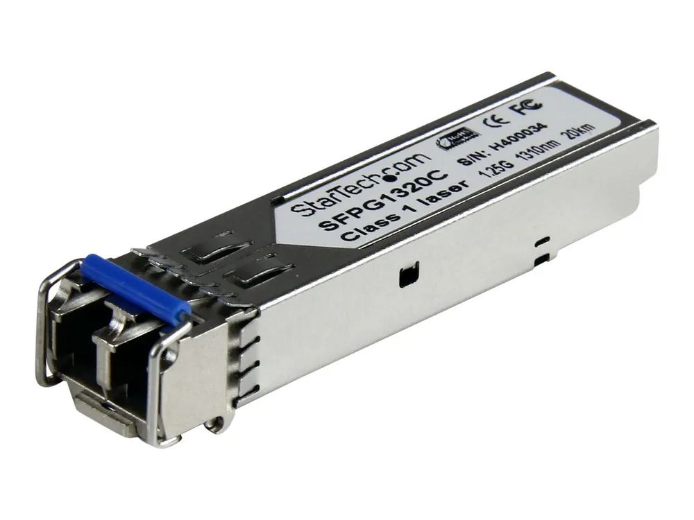 StarTech.com Cisco kompatibles Gigabit SFP Transceiver Modul SM LC – Mini – GBIC bis 20Km – Glasfaser Transceiver mit DDM 1310nm 1000Base – LH – SFP (Mini – GBIC)