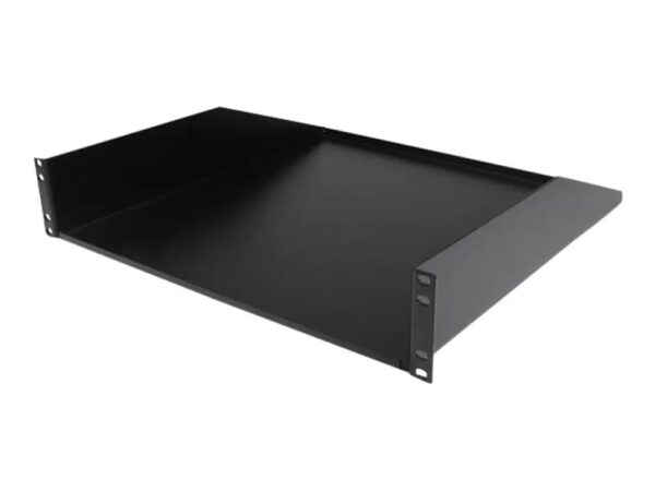 0065030848114-1 StarTech.com 2 HE 19 Fest montierbarer Schwerlast Fachboden für Server Rack/ Schrank bis 56 Kg – Fachboden für Serverschrank 45cm Tief – Rack – Regal – Schwarz – 2U – 48.3 cm (19")