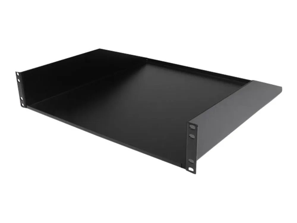 StarTech.com 2 HE 19 Fest montierbarer Schwerlast Fachboden für Server Rack/ Schrank bis 56 Kg – Fachboden für Serverschrank 45cm Tief – Rack – Regal – Schwarz – 2U – 48.3 cm (19″)