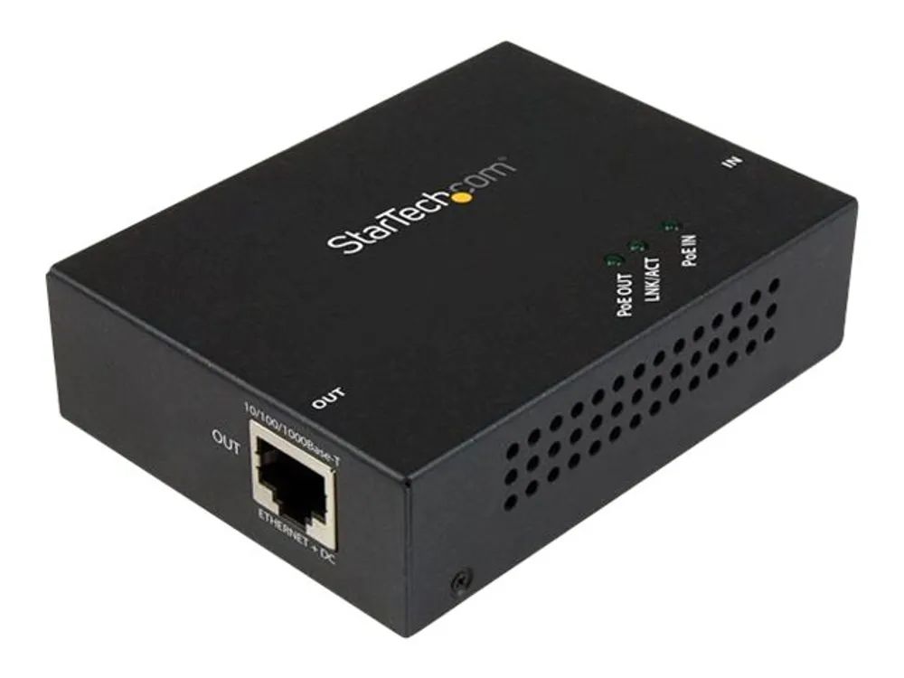 StarTech.com Gigabit PoE+ Extender – 802.3at/af