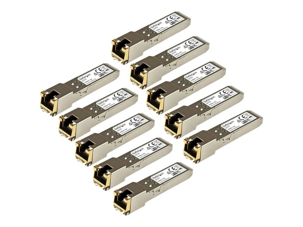 StarTech.com Gigabit RJ45 Kupfer SFP Transceiver Modul – Cisco GLC – T kompatibel – 1000Base – T – Mini – GBIC – 10er Pack – SFP (Mini – GBIC)