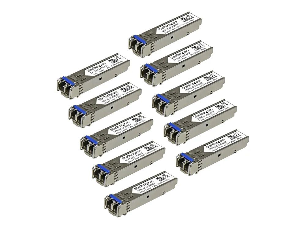 StarTech.com Gigabit LWL SFP Transceiver Modul – Cisco GLC – LH – SM kompatibel – SM/MM LC – 550m – Mini GBIC 10er Pack – 1000Base – LX/LH – SFP (Mini – GBIC)