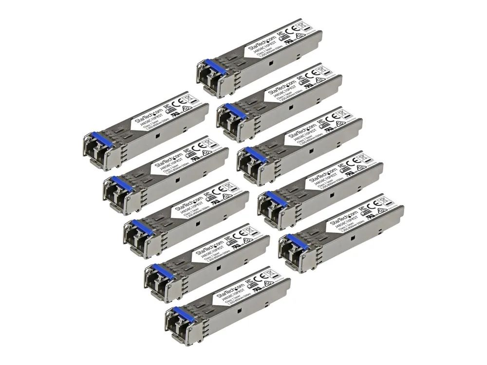 StarTech.com Gigabit LWL SFP Transceiver Modul – HP J4859C kompatibel – SM/MM LC mit DDM – 10km / 550m – 1000Base – LX – 10er Pack – SFP (Mini – GBIC)