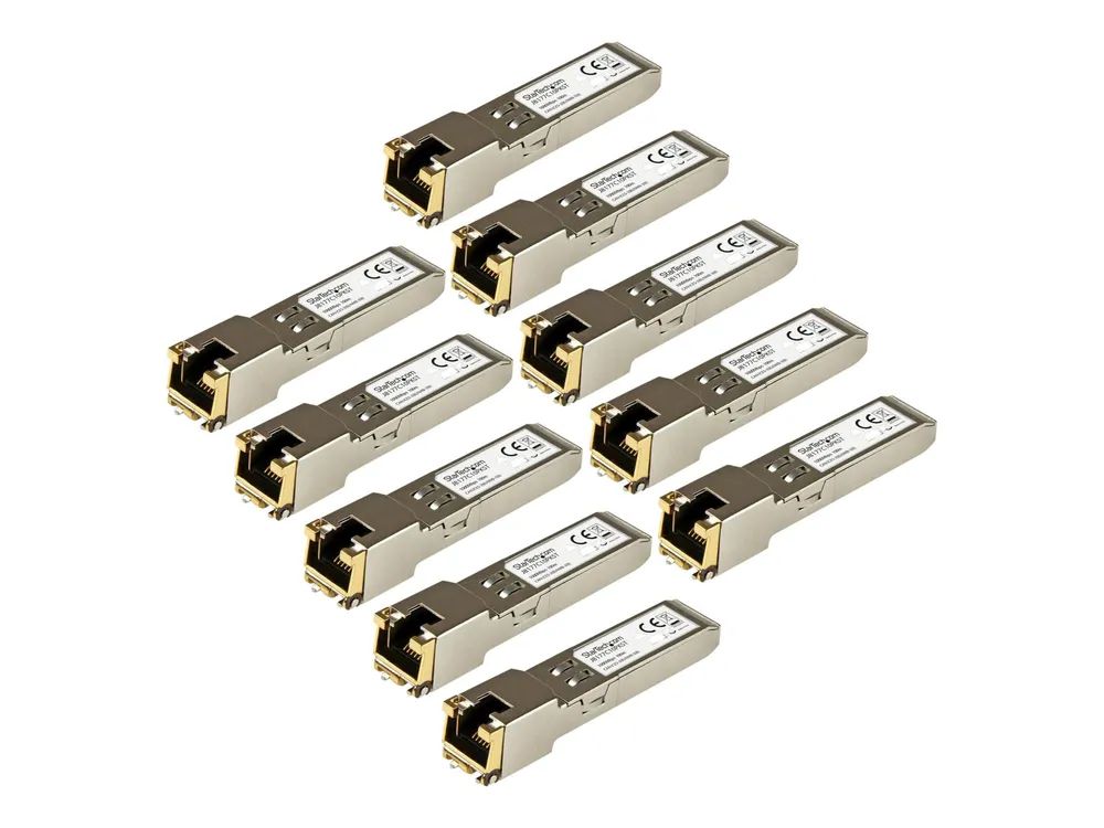 StarTech.com Gigabit RJ45 Kupfer SFP Transceiver Modul – HP J8177C kompatibel 1000Base – T – Mini GBIC – 10er pack – SFP (Mini – GBIC)
