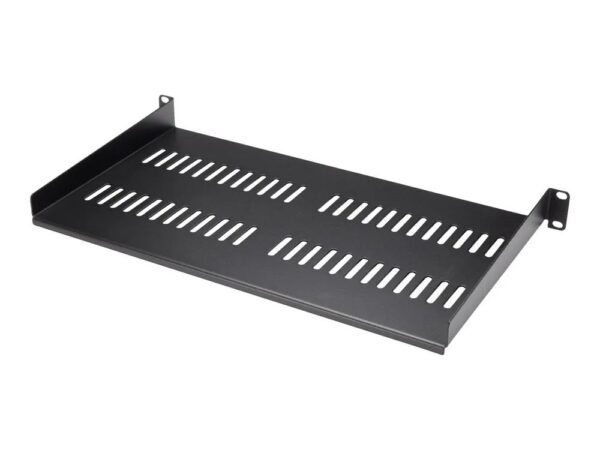 StarTech.com Belüfteter Server Rack Fachboden 1 HE – 25 cm Tief – Stahl – Rack – Regal – Schwarz – 1U – 25.4 cm (10")