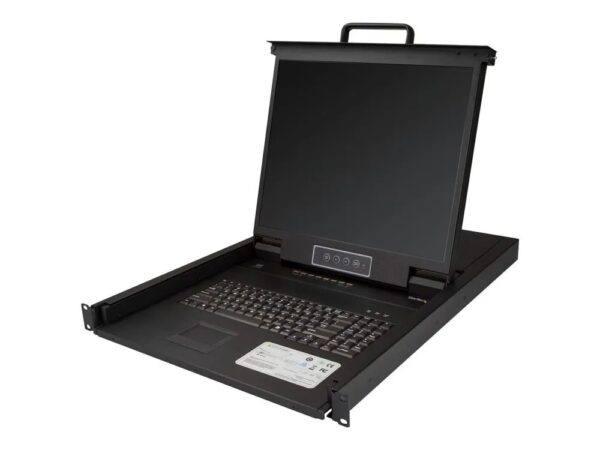 0065030872508-1 StarTech.com 8 Port Rack KVM Konsole mit 1, 8 m Kabeln – US Tastatur(QWERTY), integrierter KVM Switch mit 19" LCD Monitor – 1HE LCD KVM Konsole – OSD KVM – 50.000 MTBF – USB + VGA(RKCONS1908K) – KVM – Konsole mit KVM – Switch – 8 Anschlüsse – PS/2, USB