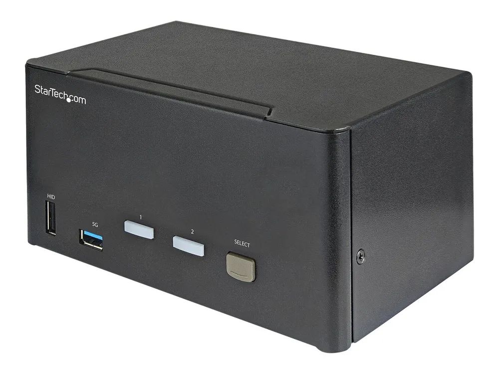 StarTech.com 2 Port DisplayPort KVM Switch – 4K 60 Hz UHD HDR – DP 1.2 KVM Umschalter mit USB 3.0 Hub mit 2 Anschlüssen (5 Gbit/s)