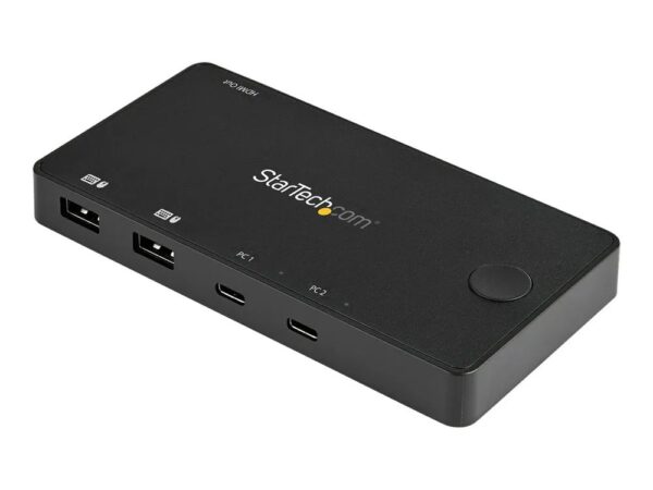 0065030882170-1 StarTech.com 2 Port USB C KVM Switch, 4K 60Hz HDMI, Compact Dual Port UHD USB Type C Desktop Mini KVM Switch with USB C Cables, Bus Powered, MacBook iPad Pro ThinkPad IdeaPad EliteBook