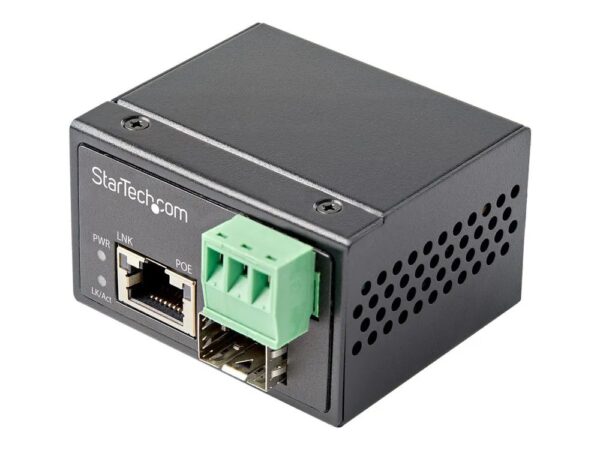 0065030889575-1 StarTech.com PoE + Industrial Media Converter 30W – Medienkonverter LWL Kupfer – Singlemode – /Multimode Glasfaser auf Kupfer Gigabit Ethernet – Mini/Kompaktgröße – IP – 30/ – 40°C bis 75°C (IMC1GSFP30W)