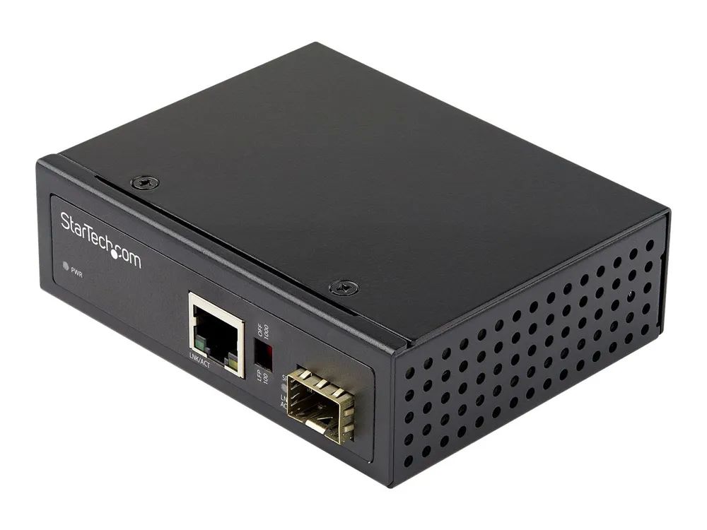 StarTech.com Industrial Media Converter – 1 Gbit/s Medienkonverter LWL Kupfer – Singlemode – /Multimode Glasfaser auf Kupfer Netzwerk – 12 – 56 V DC – IP – 30/ – 40&degC bis 75&degC (IMC1GSFP)
