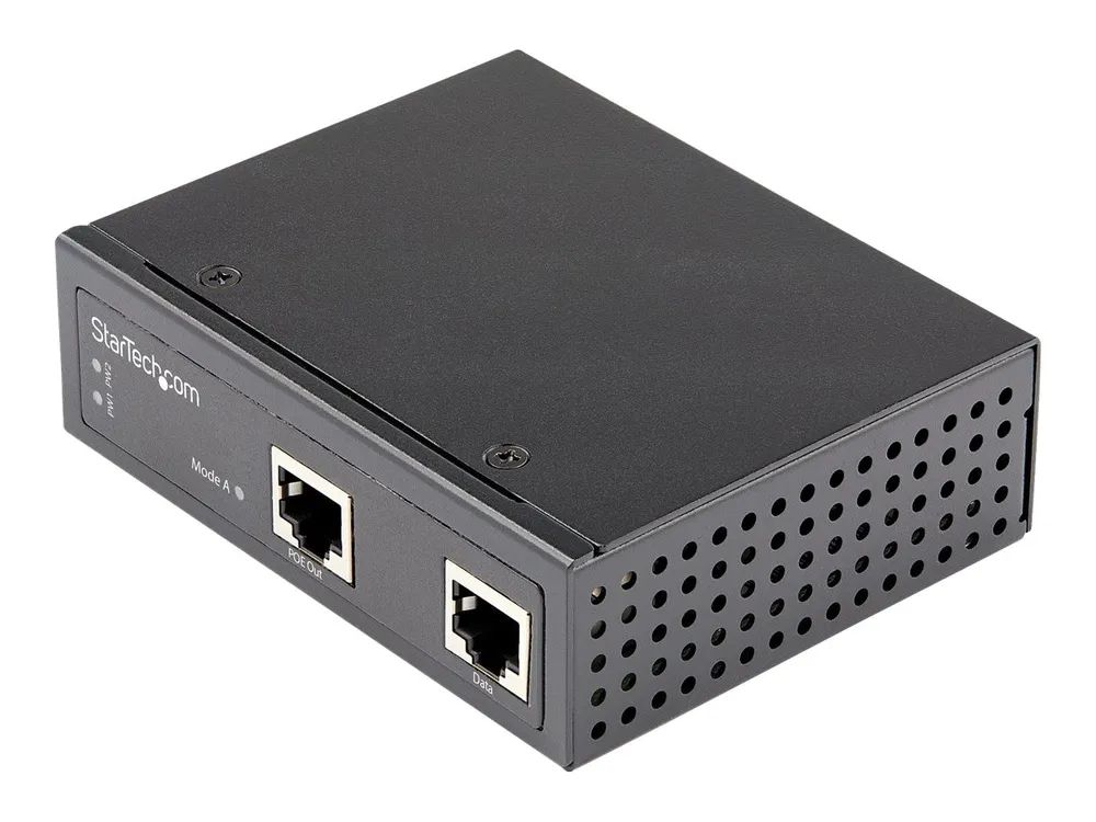 StarTech.com Industrial Gigabit Ethernet PoE Injector – 30W 802.3at PoE + Midspan 48V – 56VDC Hutschiene Power over Ethernet Adapter – – 40&degC bis 75&degC – Kameras/Sensoren/WLAN Zugang (POEINJ30W)