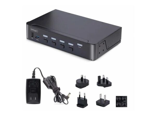 0065030893206-1 StarTech.com 4 – Port DisplayPort 1.4 KVM Switch, 8K 60Hz / 4K 144Hz, 2x USB 3.0 Ports, 4x USB 2.0 Ports, Hotkey Switching, TAA Compliant (D86A2 – 4 – PORT – 8K – KVM)