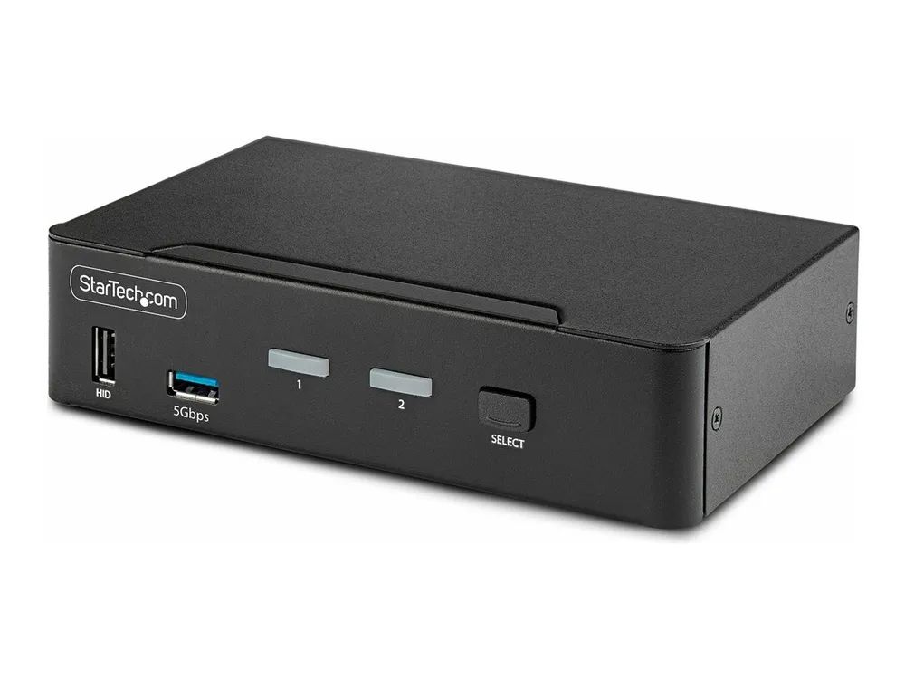 StarTech.com 2 – Port DisplayPort KVM Switch, 8K 60Hz / 4K 144Hz, single Display, DP 1.4, 2x USB 3.0 Ports, 4x USB 2.0 HID Ports, Push – Button & Hotkey Switching, TAA Compliant – OS Independent, Metal Housing (D86A2 – 2 – PORT – 8K – KVM)