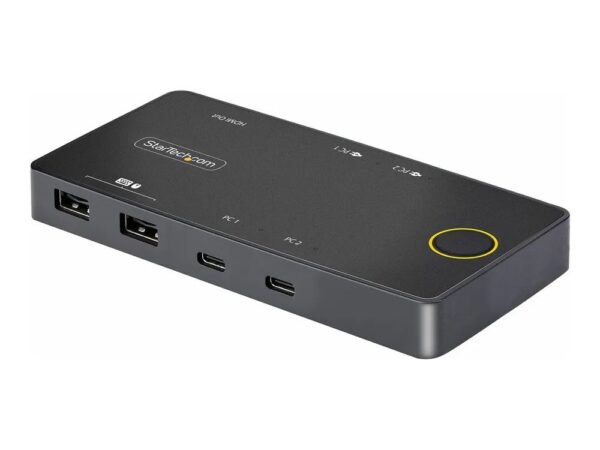 0065030897648-1 StarTech.com 2 – Port USB – C KVM Switch, single – 4K 60Hz HDMI Monitor, Dual – 100W Power Delivery Pass – through Ports, Bus Powered, USB Type – C/USB4/Thunderbolt 3/4 Compatible – Small Form Factor (C2 – H46 – UC2 – PD – KVM)