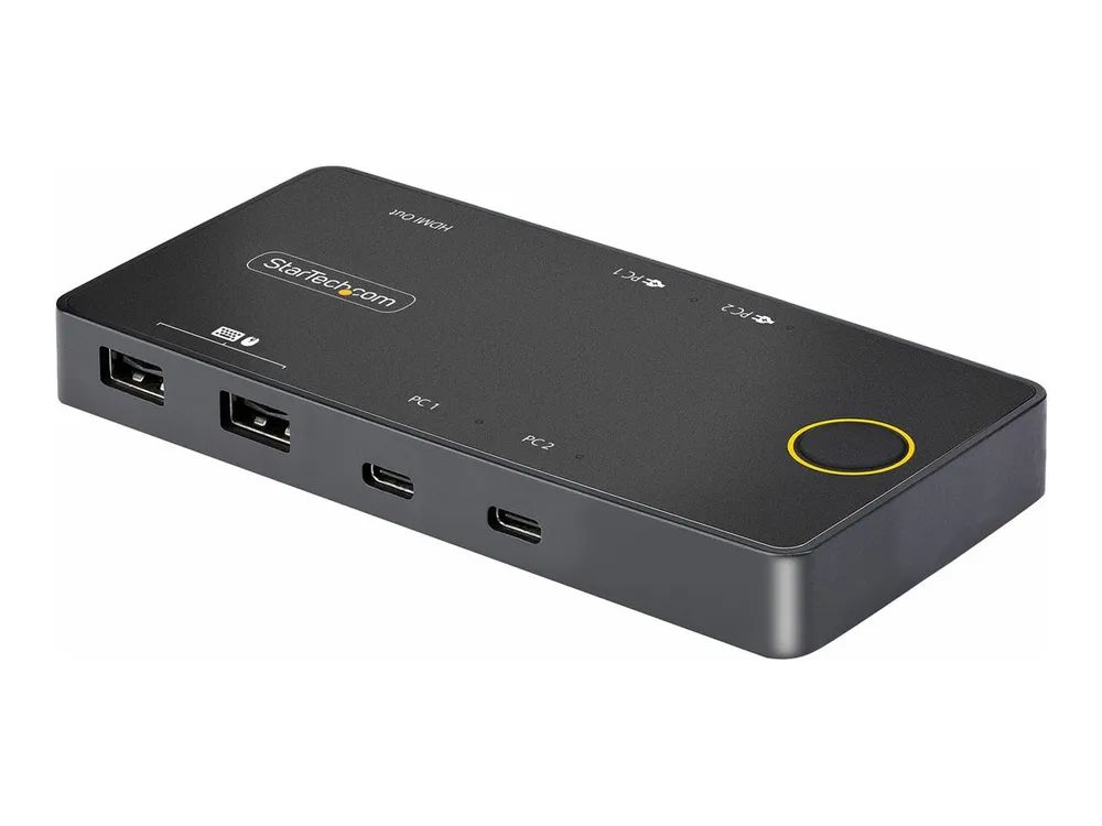 StarTech.com 2 – Port USB – C KVM Switch, single – 4K 60Hz HDMI Monitor, Dual – 100W Power Delivery Pass – through Ports, Bus Powered, USB Type – C/USB4/Thunderbolt 3/4 Compatible – Small Form Factor (C2 – H46 – UC2 – PD – KVM)