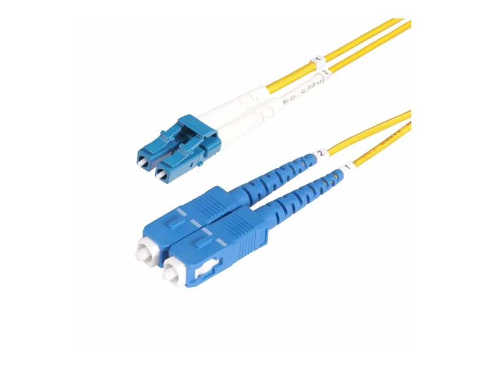 StarTech.com 10m (30ft) LC to SC (UPC) OS2 Single Mode Duplex Fiber Optic Cable, 9/125µm, laser Optimized, 10G, Bend Insensitive, Low Insertion Loss – LSZH Fiber Patch Cord (SMLCSC – OS2 – 10M)
