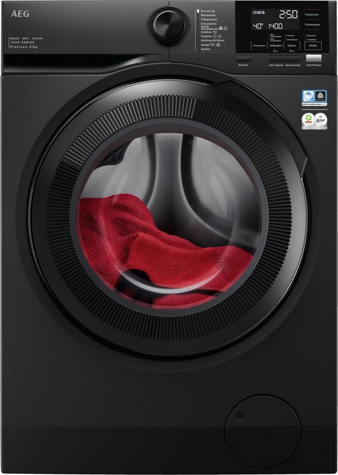 AEG Waschtrockner 7000 ProSteam® LWR7S65690 914610330, 9 kg, 5 kg, 1600 U/min, ProSteam®: Auffrischen mit Dampf statt Waschen und 96 % Wasser sparen