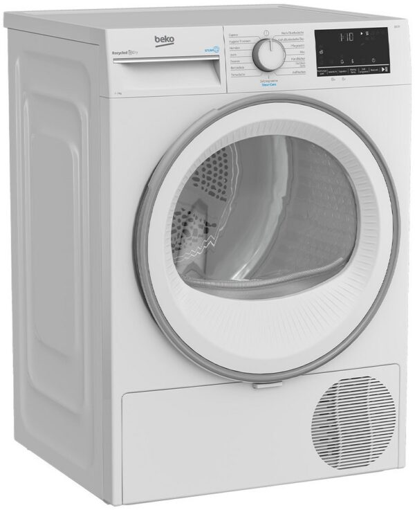 BEKO Wärmepumpentrockner B3T41239A, Dampffunktion, Aquawave-Schontrommel, Kindersicherung