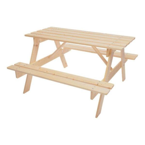 Timbela Kindersitzgarnitur M018 natur Holz B/H/L: ca. 90x50x90 cm
