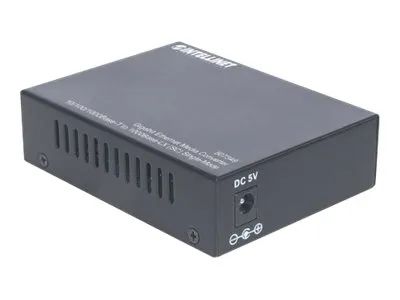 Intellinet Gigabit Ethernet Single Mode Media Converter, 10/100/1000Base – T to 1000Base – Lx (SC)