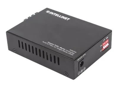 Intellinet Gigabit PoE+ Media Converter, 1000Base – T RJ45 Port to 1000Base – LX (SC)