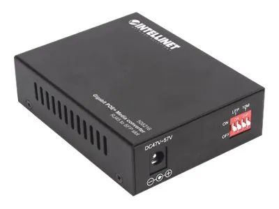 Intellinet Gigabit PoE+ Media Converter, 1 x 1000Base – T RJ45 Port to 1 x SFP Port, PoE+ Injector – Medienkonverter – 1GbE – 10Base – T, 100Base – TX, 1000Base – T – RJ – 45 / SFP (mini – GBIC)