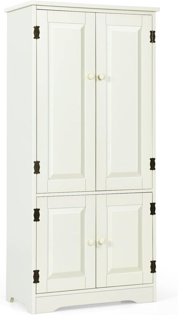 0794094542408-1 COSTWAY Mehrzweckschrank Vintage, Flurschrank mit verstellbarem Regal