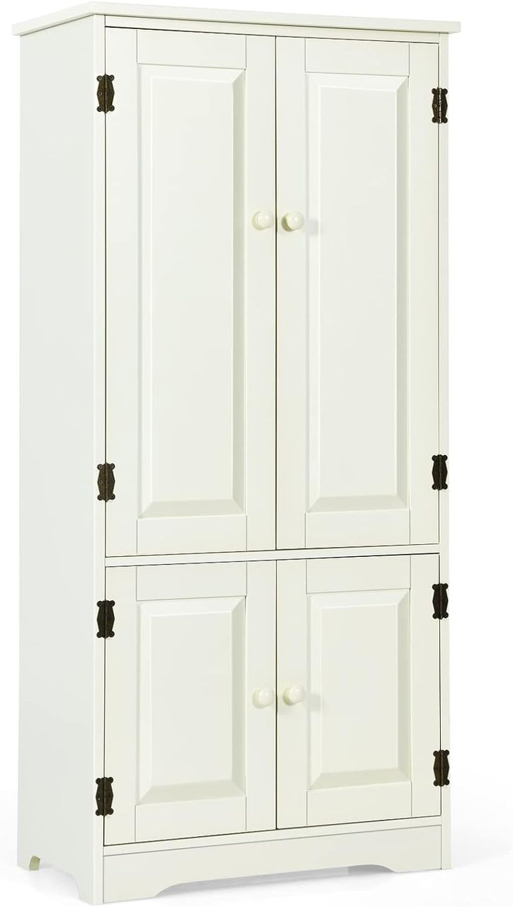COSTWAY Mehrzweckschrank Vintage, Flurschrank mit verstellbarem Regal