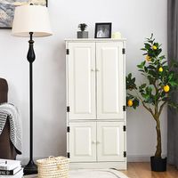 0794094542408-2 COSTWAY Mehrzweckschrank Vintage, Flurschrank mit verstellbarem Regal