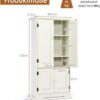 0794094542408-3 COSTWAY Mehrzweckschrank Vintage, Flurschrank mit verstellbarem Regal