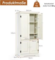 0794094542408-3 COSTWAY Mehrzweckschrank Vintage, Flurschrank mit verstellbarem Regal