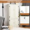 0794094542408-6 COSTWAY Mehrzweckschrank Vintage, Flurschrank mit verstellbarem Regal