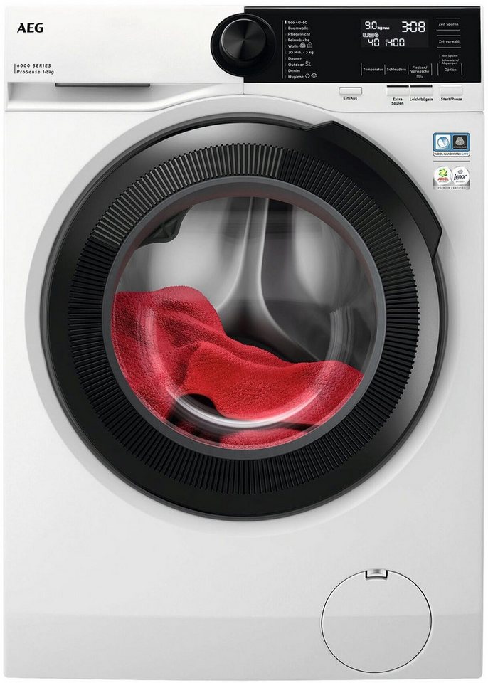 AEG Waschmaschine 6000 ProSense® LR6A65480, 8 kg, 1400 U/min, Hygiene-Programm mit Dampf: Entfernt zuverlässig Viren und Bakterien