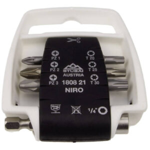 Stubai Bit-Satz NIRO Edelstahl PZ / Torx mit Edelstahl-Magnethalter, Set 1