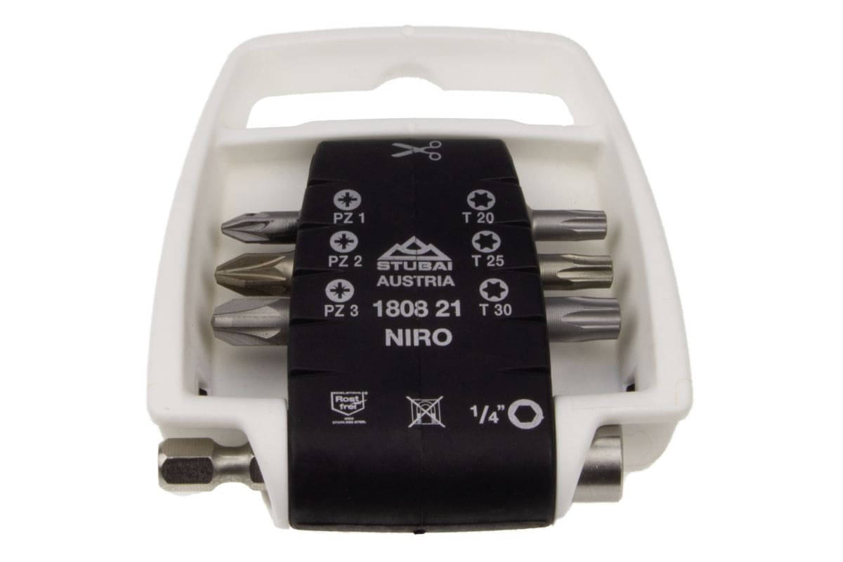 Stubai Bit-Satz NIRO Edelstahl PZ / Torx mit Edelstahl-Magnethalter, Set 1