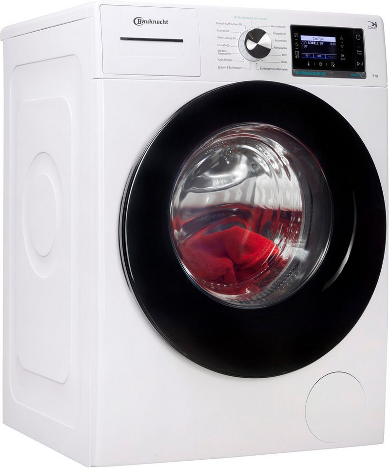 BAUKNECHT Waschmaschine B6R 98E SILENCE DE, 9 kg, 1400 U/min, Dampfprogramm, besonders leise, Vollwasserschutz