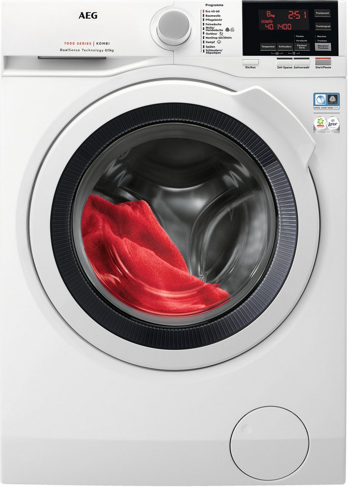 AEG Waschtrockner 7000 ProSteam® L7WBA60680, 8 kg, 5 kg, 1600 U/min, ProSteam®: Auffrischen mit Dampf statt Waschen und 96 % Wasser sparen