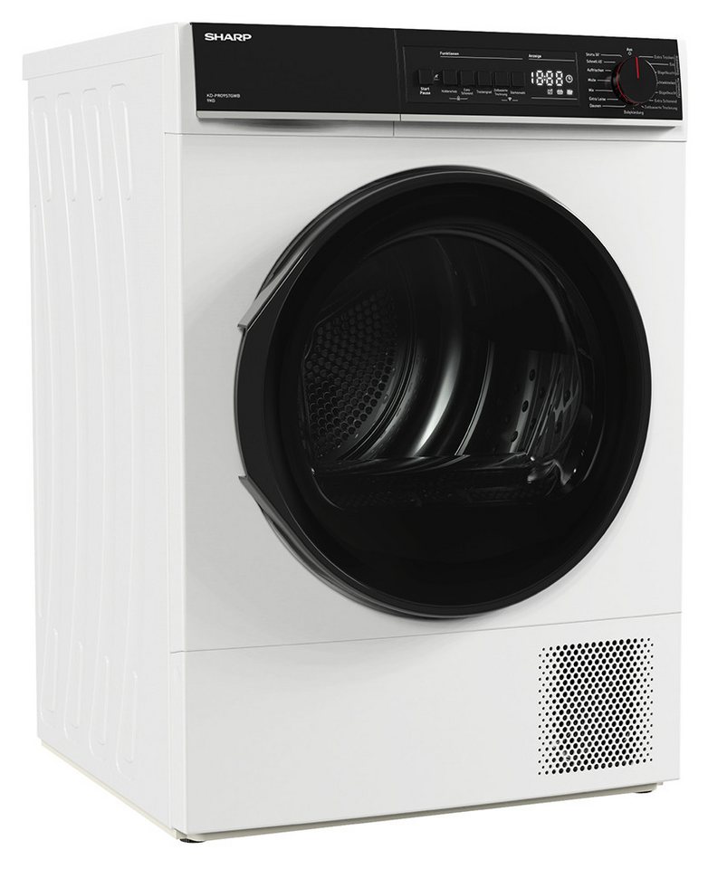 Sharp Wärmepumpentrockner KD-PRO9S7GWB-DE, Programmknebel und SoftTouch-Bedienung mit LED-Display