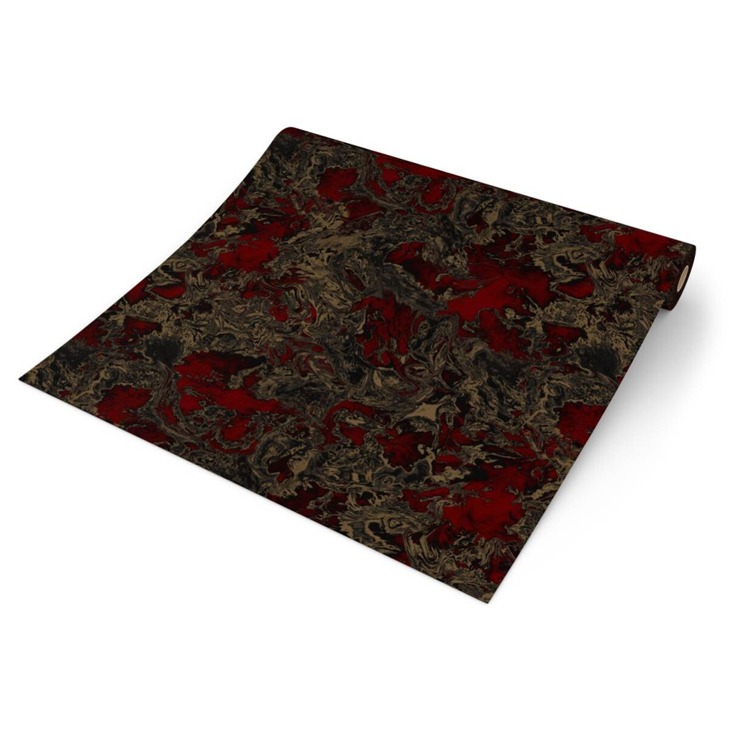 POCO Vinyltapete Marmoroptik bordeauxrot gold B/L: ca. 53x1005 cm