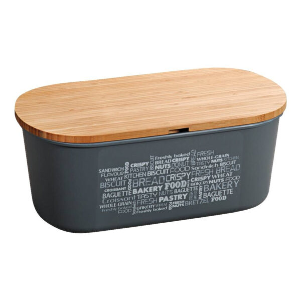 Kesper Brotbox grau Bambus B/H/L: ca. 18x14x34 cm